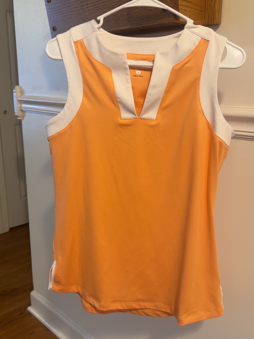 Orange and white Pebble Beach Golf tank top